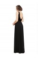 Cheap Stretch Velvet and Chiffon Prom Dress with V-Neckline