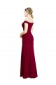 Cheap Off the Shoulder Long Chiffon Prom Dress with Pleats