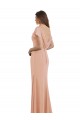 Cheap Cap Sleeves Long Chiffon Prom Dress with Low V-Back