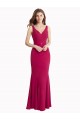 Cheap V-Neck Mermaid Chiffon Prom Dress with V-Back and Belt