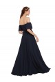 Cheap Off the Shoulder Floaty Sleeves Chiffon Prom Dress with High Slit