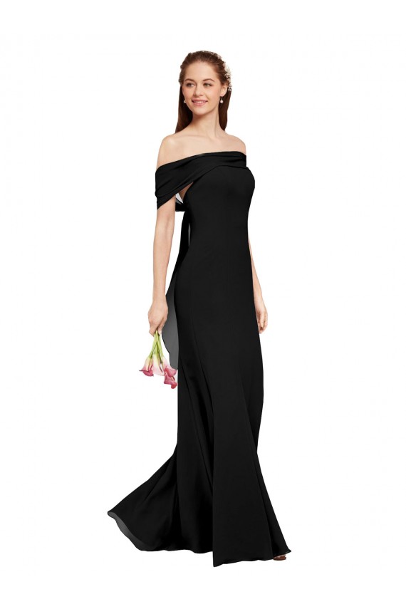 Cheap Fit and Flare Long Chiffon Prom Dress with Sash and Open Back
