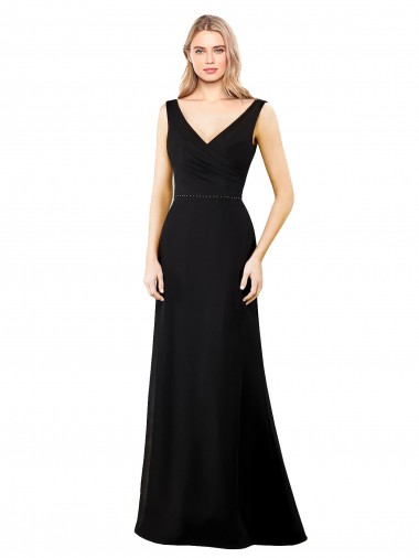 Cheap V-Neckline Chiffon Prom Dress with Draped Bodice