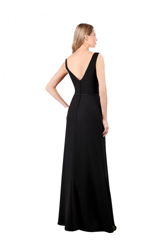 Cheap V-Neckline Chiffon Prom Dress with Draped Bodice