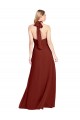 Cheap Slim High Neck Halter Fitted Open Back Chiffon Prom Dress