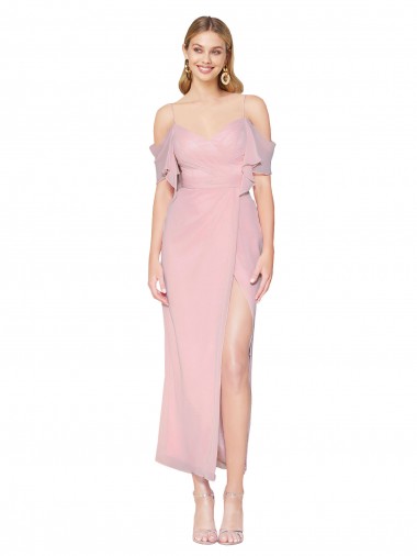 Cheap Mermaid Cold Shoulder Short Knee Length Chiffon Prom Dress