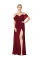 Cheap Cold Shoulder Long Mermaid Chiffon Prom Dress with Straps