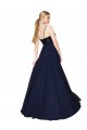 Cheap Sweetheart High Neck Sequin Top Long Chiffon Prom Dress