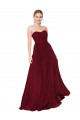 Cheap Draped Strapless Long A-Line Chiffon Prom Dress