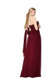 Cheap Draped Strapless Long A-Line Chiffon Prom Dress