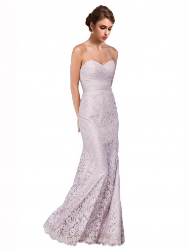 Cheap Floor Length Fitted Sweetheart Lace Prom Dress