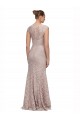 Cheap Sweetheart Neckline Cap Sleeves Lace Prom Dress with Twist