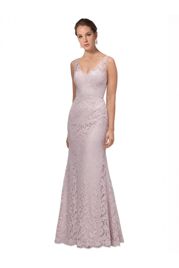 Cheap Lace V-Neckline Long Full Length Prom Dress