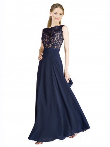 Cheap Bateaux Neckline A-Line Lace Prom Dress with Top Nude Layer