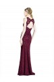 Cheap Long Lace Prom Dress with Peekaboo Bodice and Keyhole Back