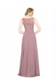 Cheap Long A-Line Chiffon Prom Dress with Sleeveless Lace Crop Top
