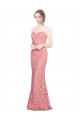 Cheap Fitted Sweetheart Mermaid Lace Prom Dress