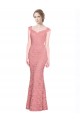 Cheap Sweetheart Mermaid Long Lace Prom Dress with Wide Straps