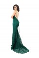 Cheap Black Tie Sleek Fishtail Shaped Long Lace Prom Dress