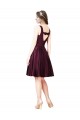 Cheap Classic Knee Length Satin Cocktail Prom Dress / Homecoming Dress with V Back and Bow Detail