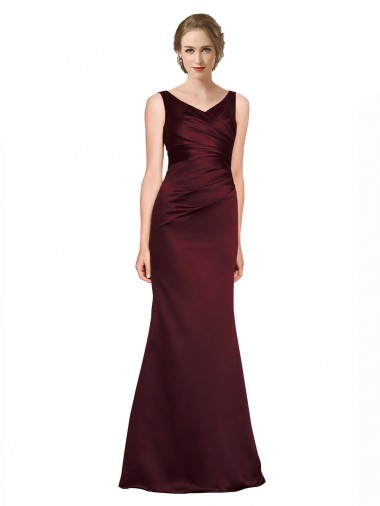 Cheap Figure Shaping Satin Prom Dress with Structured Pleats