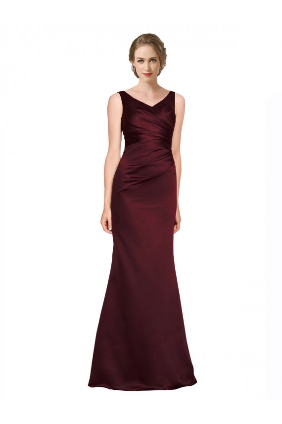 Cheap Figure Shaping Satin Prom Dress with Structured Pleats