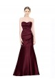 Cheap Mermaid Sweetheart Soft Satin Prom Dress with Pleats