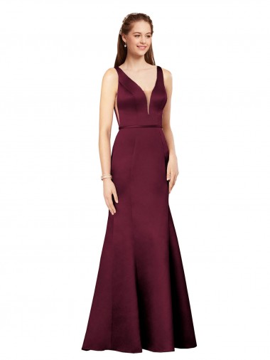 Cheap Sexy Satin Prom Dress with Side Cutouts