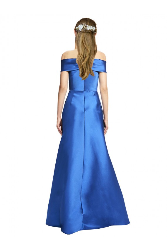 Cheap Sleeveless Off the Shoulder Ball Gown Satin Prom Dress