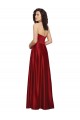 Cheap Strapless Satin Prom Dress with Beaded Pocket and Soft Pleating