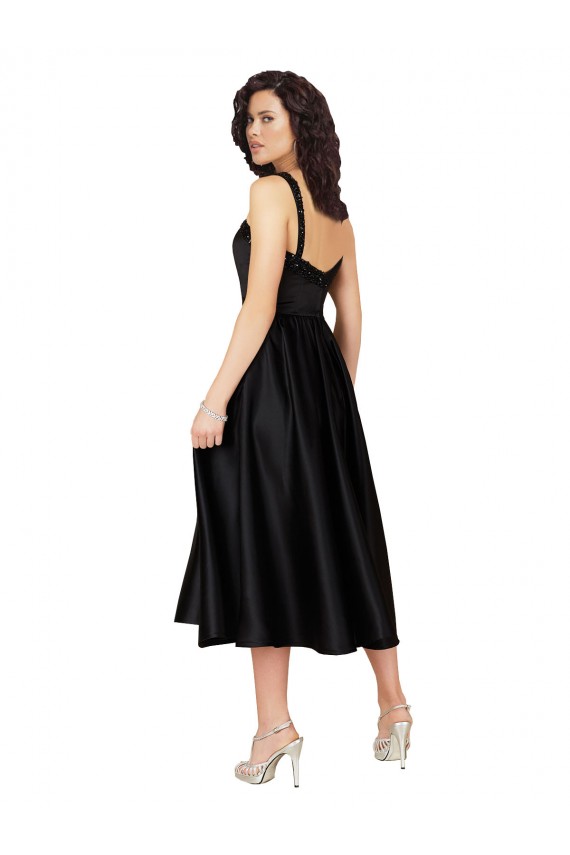 Cheap Short Square Neck Satin Cocktail Prom Dress / Homecoming Dress with Beading
