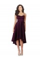 Cheap Elegant High Low Satin Prom Dress with Criss Cross Back