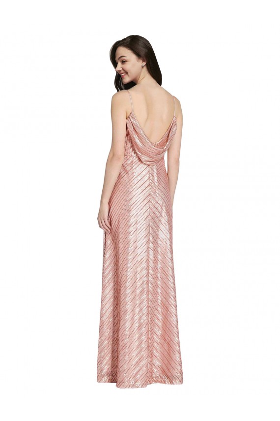 Cheap High Neck Low Back Sparkling Sequin Prom Dress