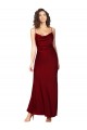 Cheap Cowl Neck Low Back Silky Satin Prom Dress with Thin Back Straps