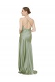 Cheap Silky Satin Prom Dress with Bias Cut Skirt