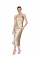Cheap Empire Waist Silky Satin Midi Length Cocktail Dress / Prom Dress