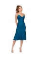 Cheap Midi Length Silky Satin Cocktail Prom Dress / Homecoming Dress