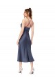Cheap High Low Silky Satin Cowl Neck Midi Length Cocktail Prom Dress / Homecoming Dress