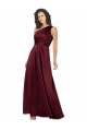 Cheap One Shoulder Silky Satin Prom Dress with Subtle Pleats
