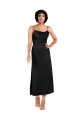Cheap Cowl Neck Tea-Length Short Silky Satin Cocktail Prom Dress / Homecoming Dress with Skirt Slit
