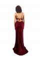Cheap Cowl Neck Long Criss Cross Open Back Silky Satin Prom Dress