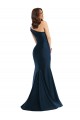 Cheap Bias-Cuff One Shoulder Silky Satin Mermaid Prom Dress with Side Slit