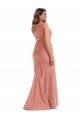Cheap Cascade Ruffle One Shoulder Bustier Silky Satin Mermaid Prom Dress