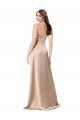 Cheap Silky Satin Prom Dress with Draped Surplice Bodice