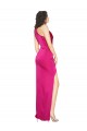 Cheap One Shoulder Long Full Length Silky Satin Prom Dress with Front Side Split