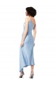 Cheap Midi Length Short Silky Satin Cocktail Prom Dress / Homecoming Dress with Asymmetric Neckline and High Side Split