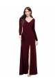 Cheap Long Sleeves Spandex Prom Dress with Front Slit