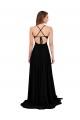 Cheap High Slit Open Back Long Spandex Prom Dress with Lined Crossover Bust