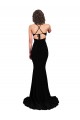 Cheap Fishtail Shaped V-Neck Open Back Spandex Prom Dress