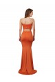 Cheap Strapless Bandeau Bodice Long Spandex Prom Dress